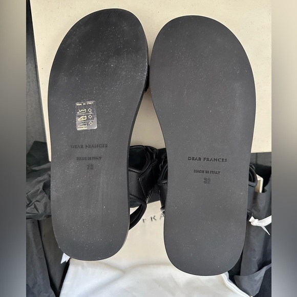 NIB Dear Frances Leo black minimalist leather sandals for summer - Picture 5 of 5